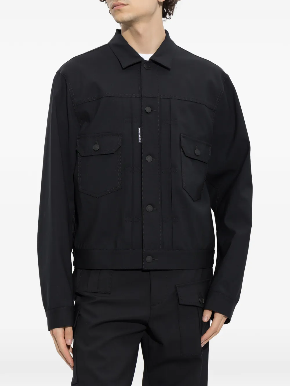 Dsquared2 Wool Jacket In Black