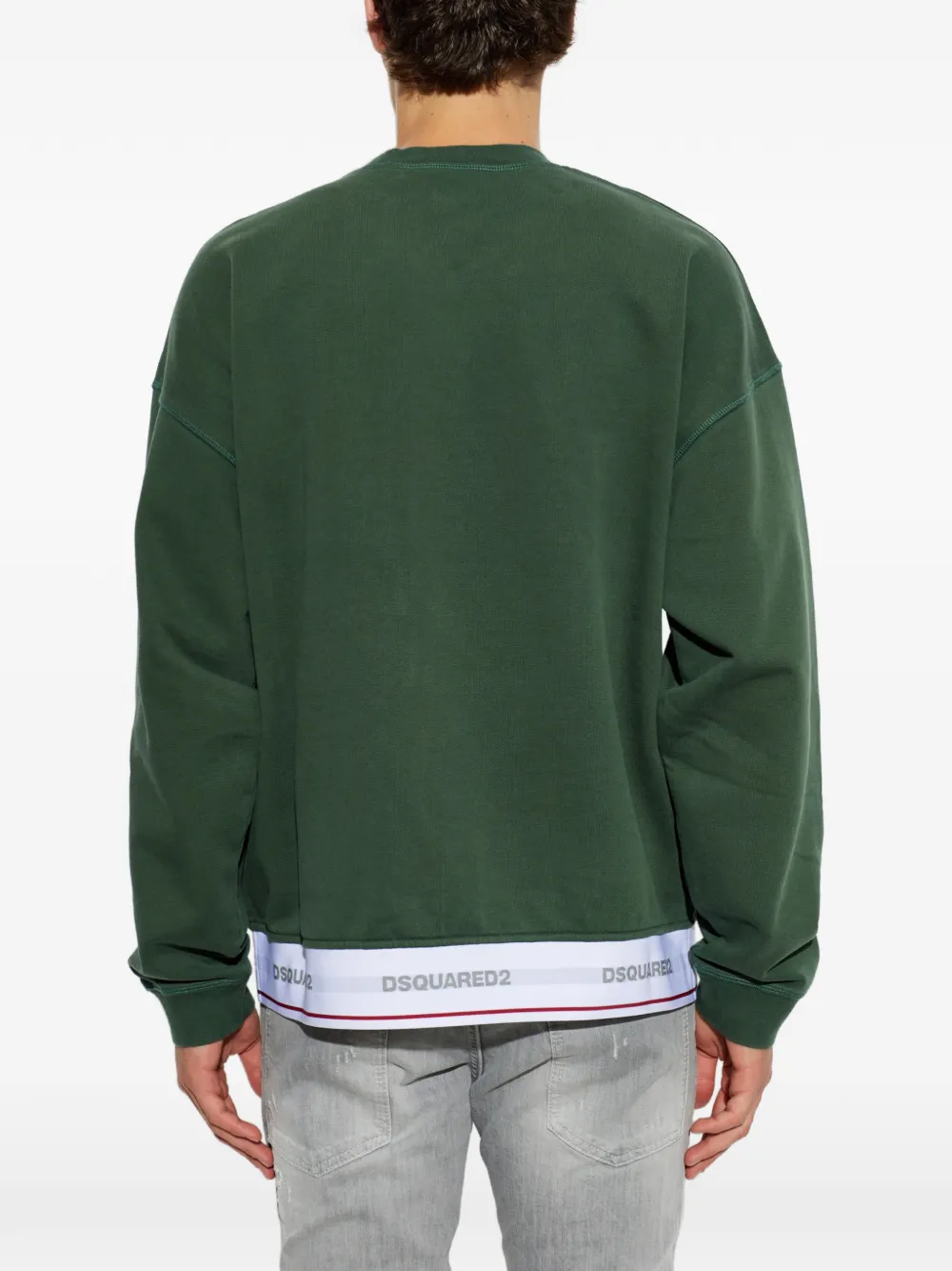DSQUARED2 Sweater met logoband Groen