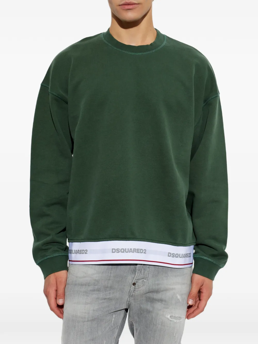 DSQUARED2 Sweater met logoband Groen