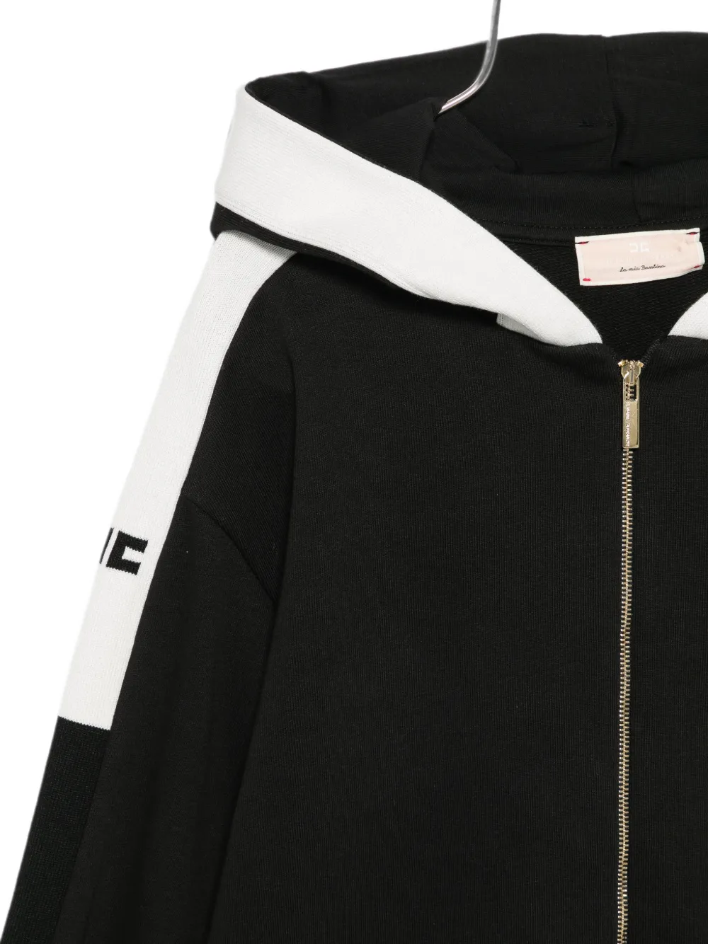 Elisabetta Franchi Kids Hoodie met logoprint en rits Zwart