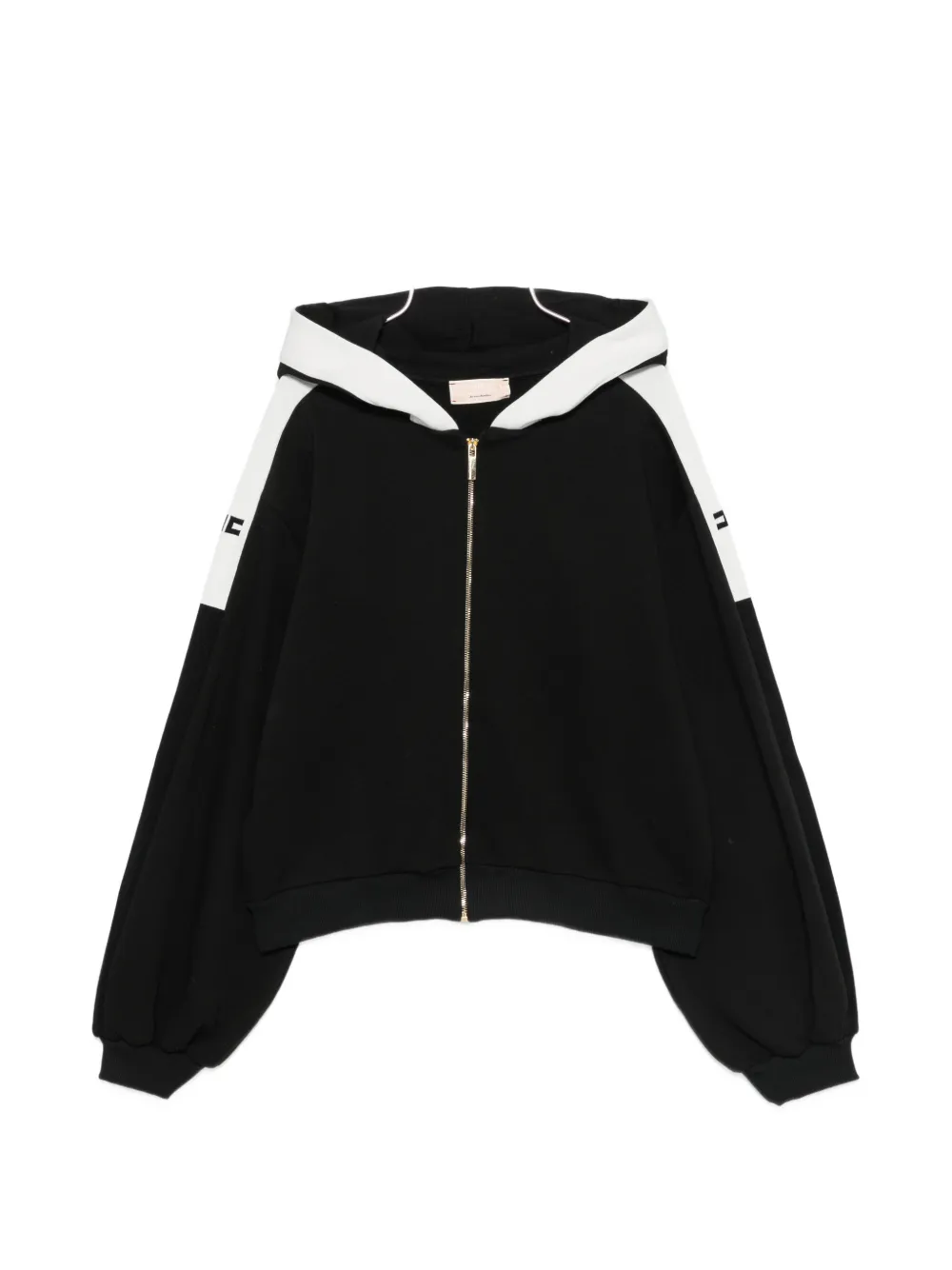 Elisabetta Franchi Kids logo-print zip-up hoodie - Nero