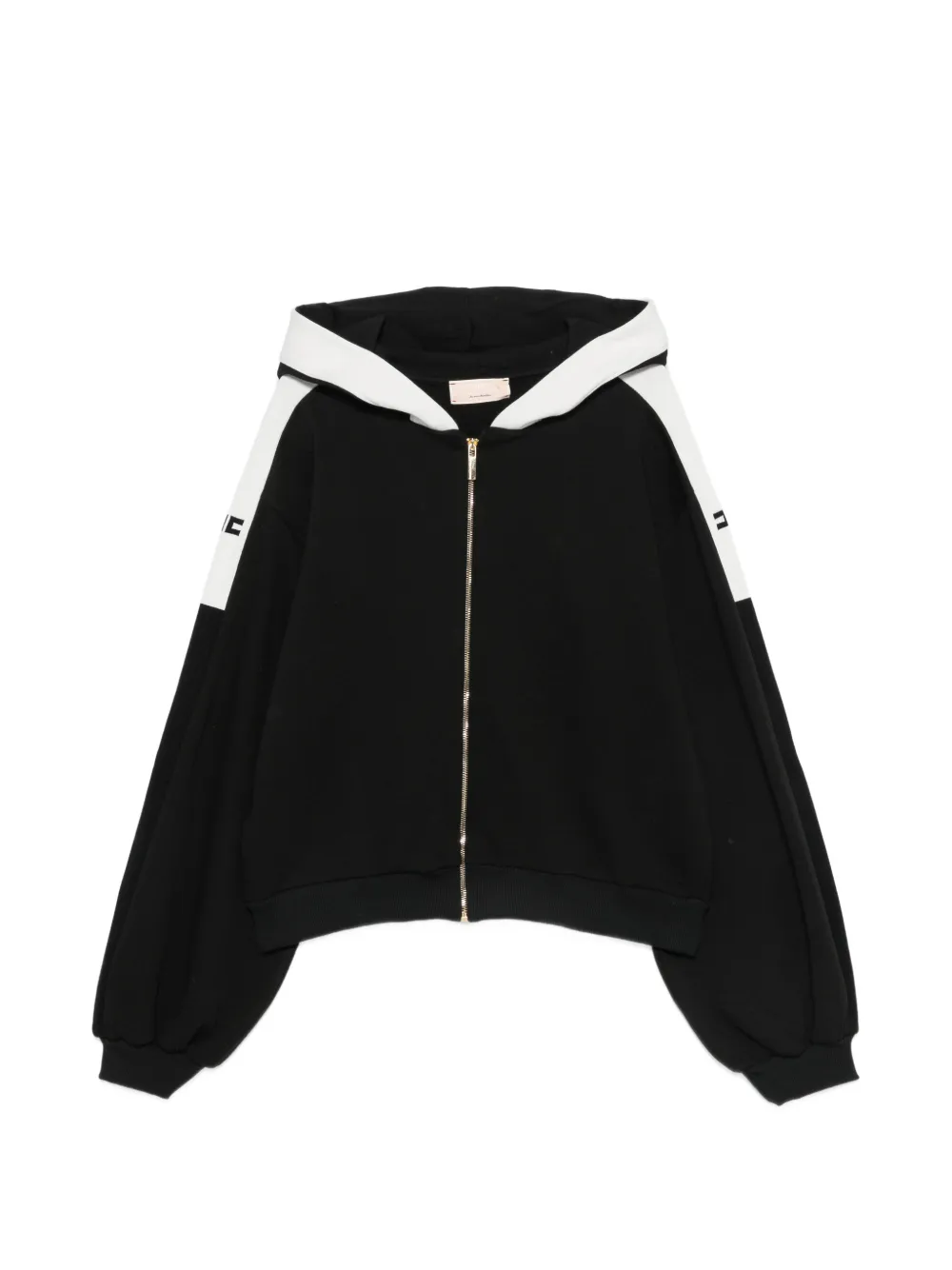 Elisabetta Franchi Kids logo-print zip-up hoodie - Nero