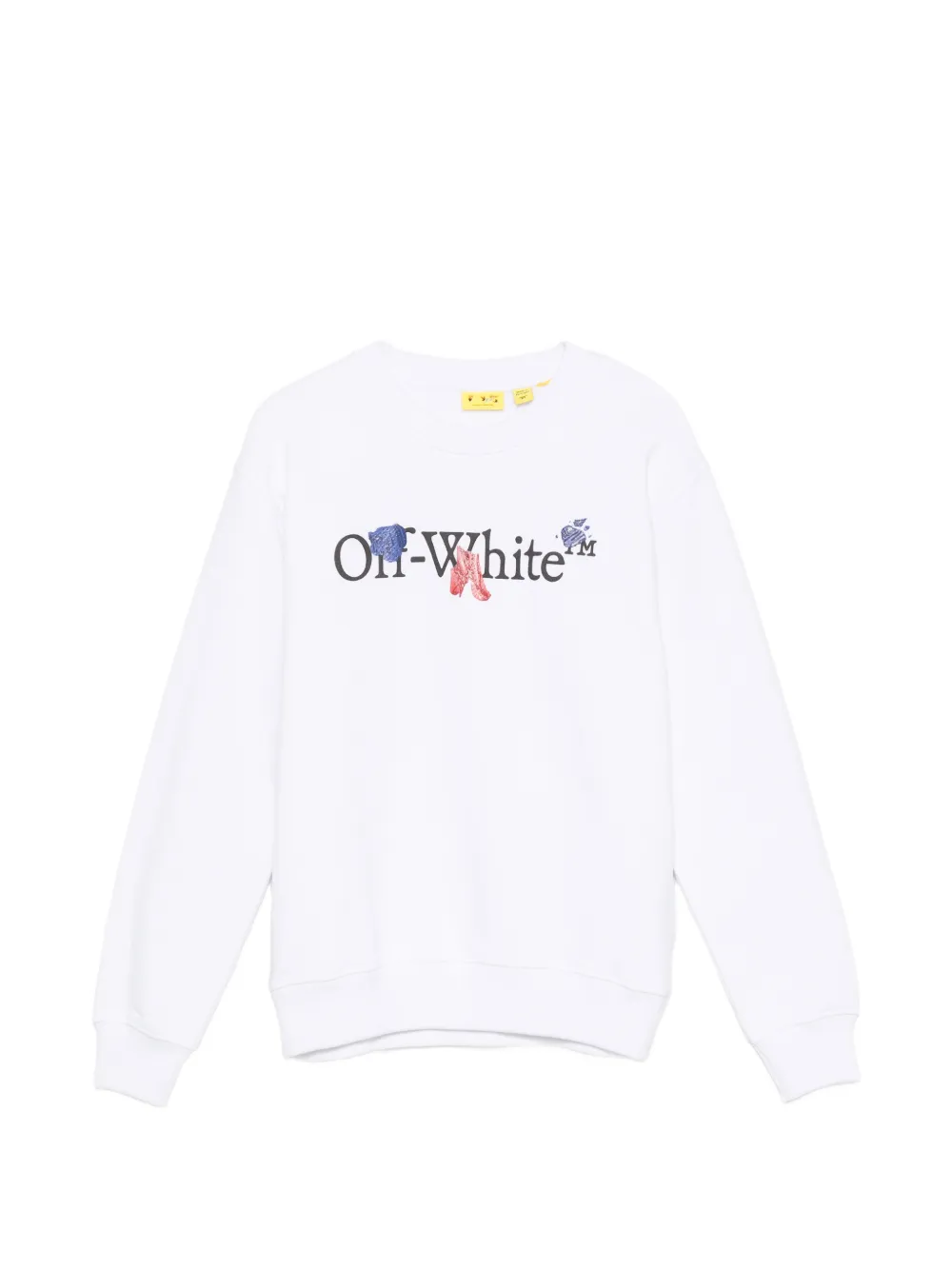 Off-White Kids logo-print cotton sweater - Bianco