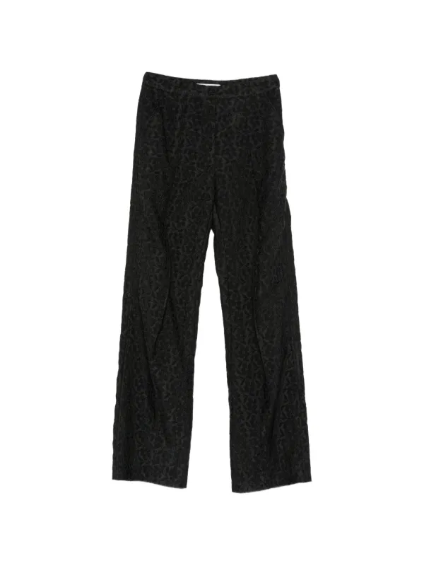 Cecilie Bahnsen Begonia Floral-jacquard Trousers in Black