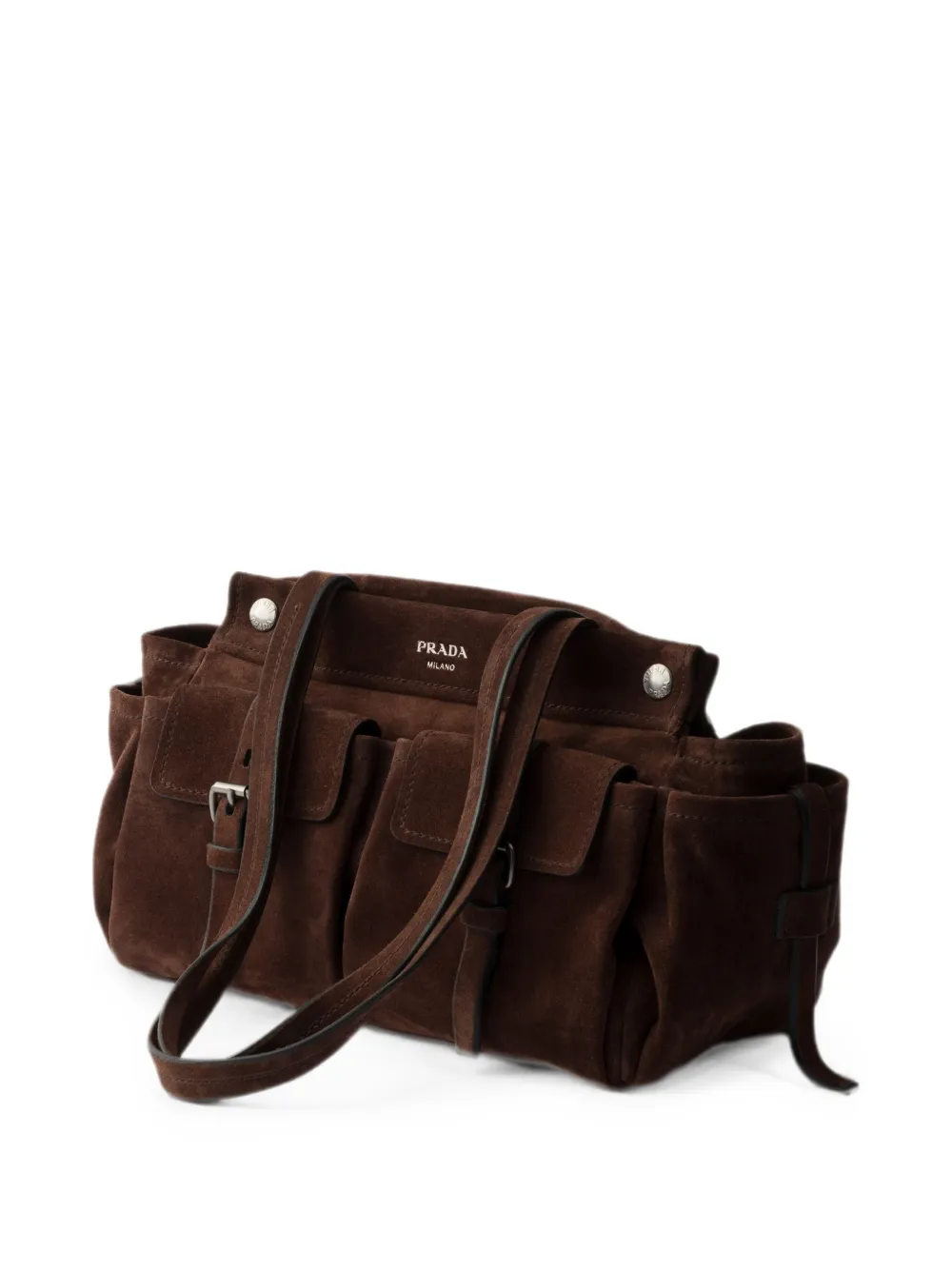 Prada Medium suède shopper Bruin