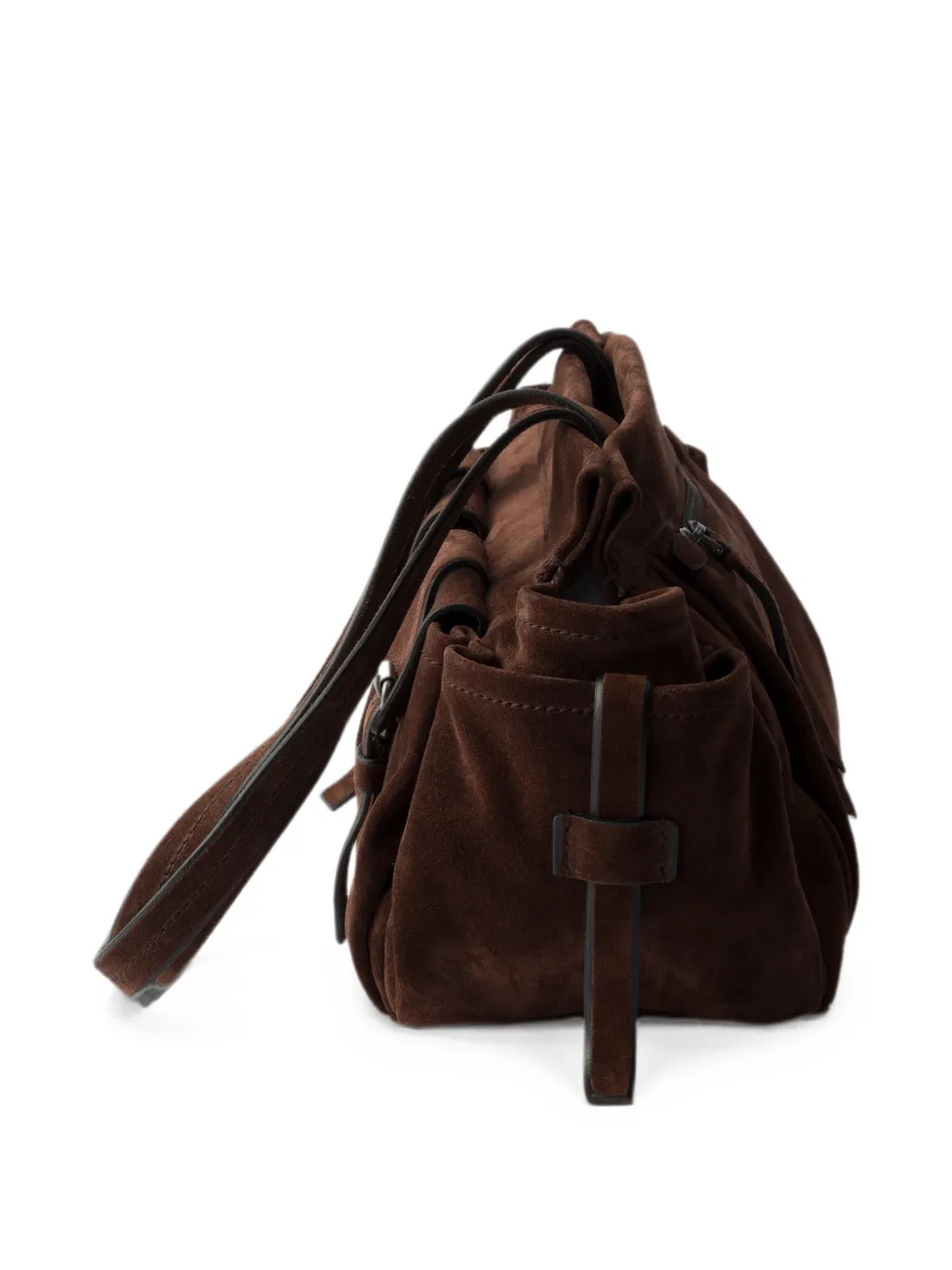Prada Medium suède shopper Bruin