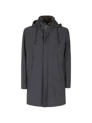 Herno フーデッド コート | ブルー | FARFETCH JP