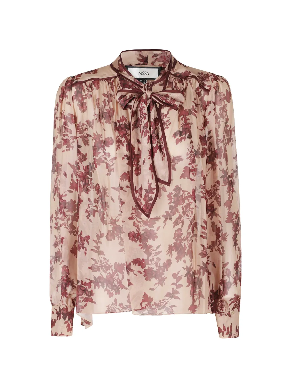 NISSA silk-blend floral-print top - Toni neutri