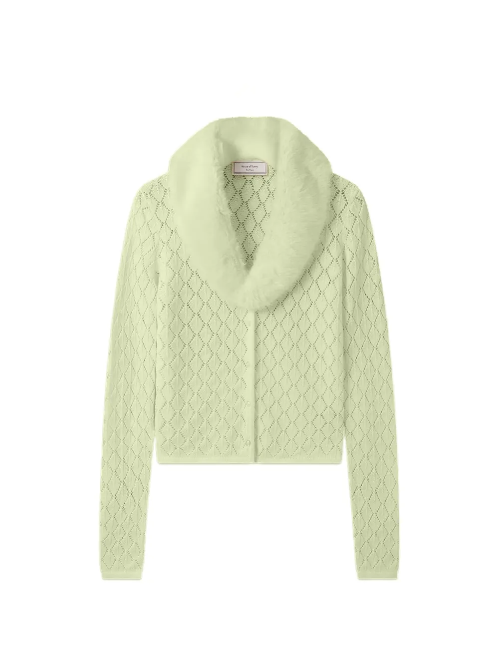 House of Sunny Peggy faux-fur collar cardigan - Gelb