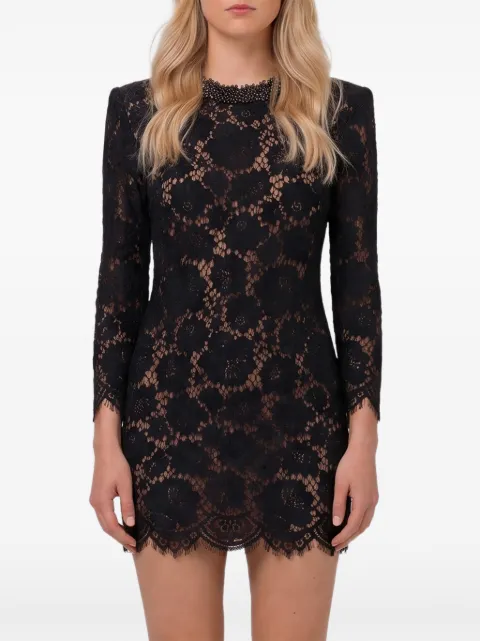 Self-Portrait black lace long-sleeve mini dress