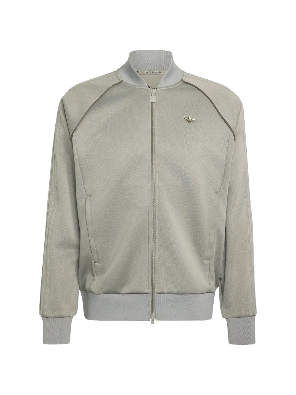 adidas logo-embroidered zip-up sweatshirt Grijs