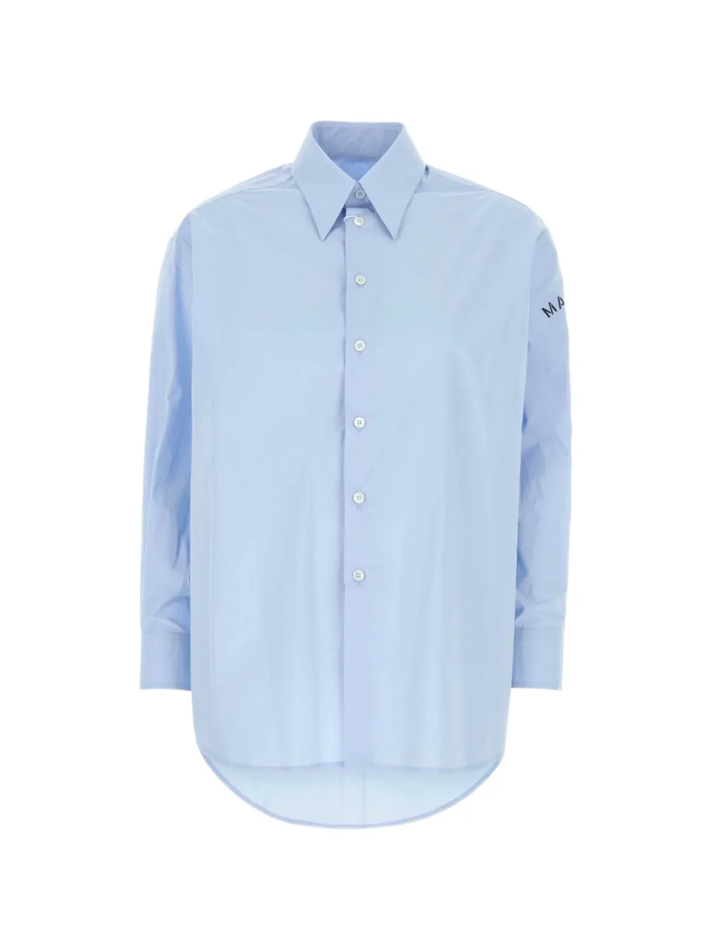 MM6 Maison Margiela poplin logo-print shirt - Blue