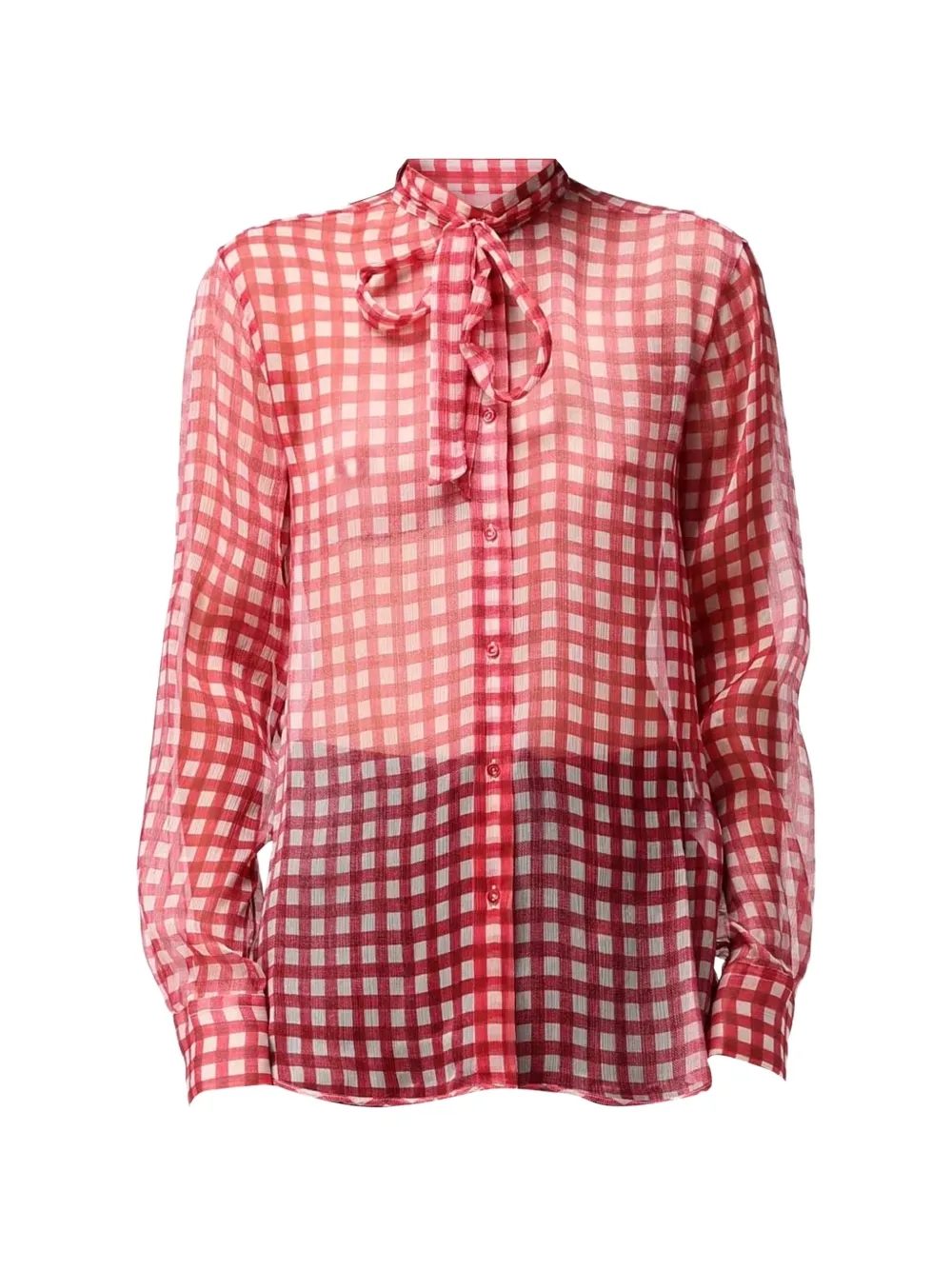 Ermanno Scervino gingham-check pussy-bow shirt - Red