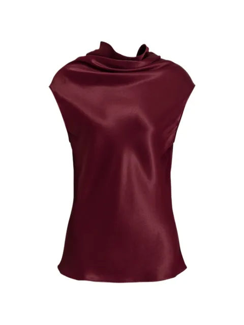 Alberta Ferretti draped sleeveless satin blouse