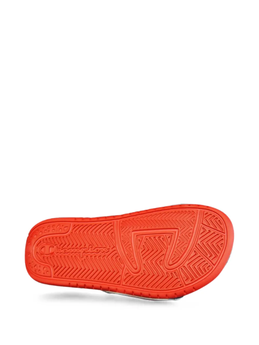 Champion logo-patch colour-block slides Wit