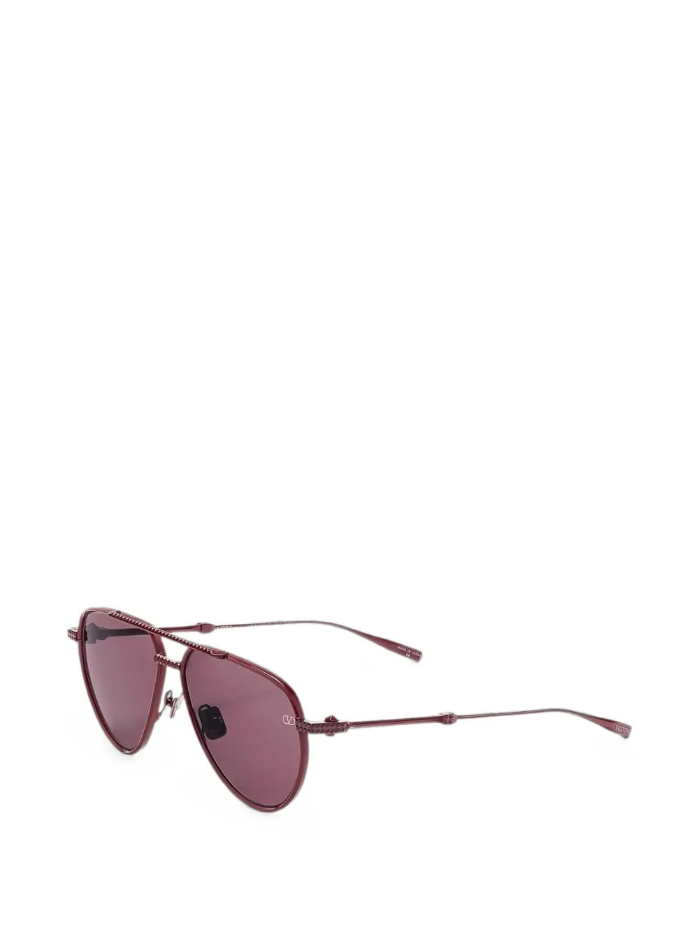 VALENTINO GARAVANI EYEWEAR Rockstud pilot-frame sunglasses - Rosso