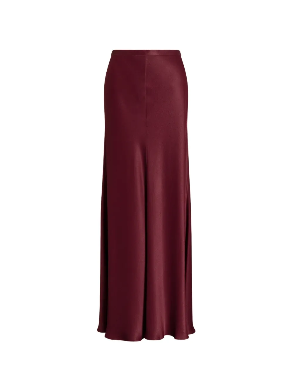 Alberta Ferretti Satin-finish Maxi Skirt In Burgundy