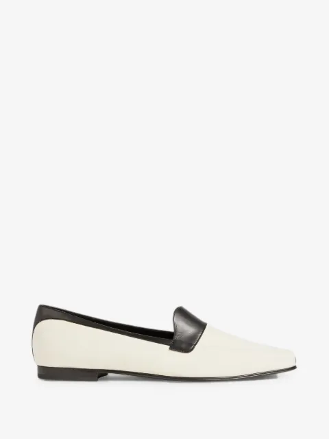 KHAITE leather-trimmed canvas loafers