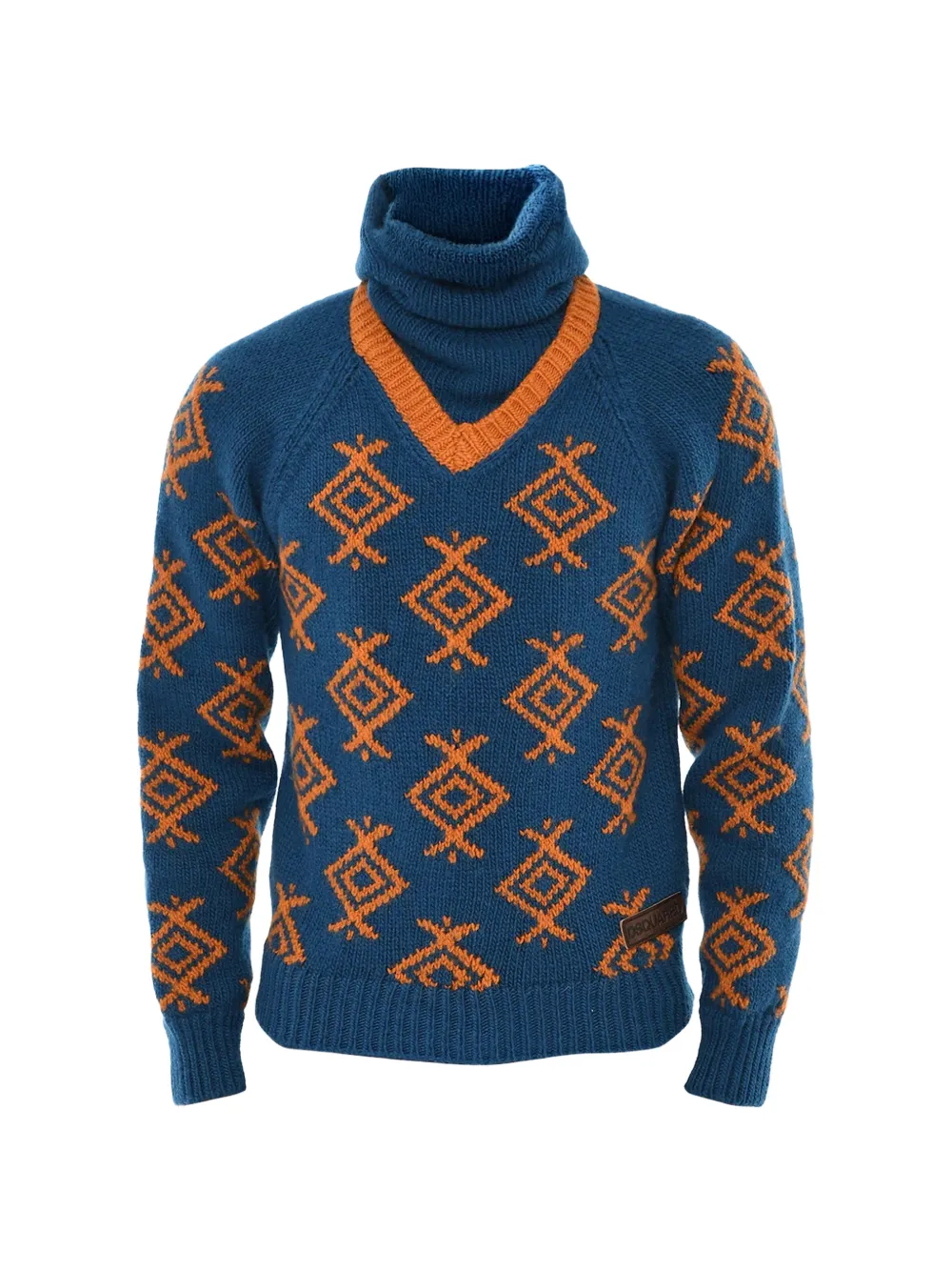 DSQUARED2 embroidered high-neck sweater - Blau