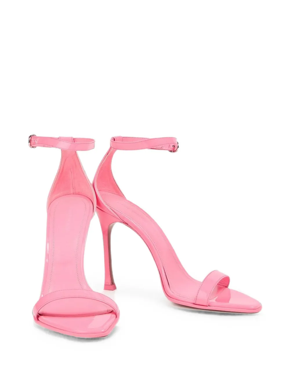 Amina Muaddi Kim patent-leather sandals Roze