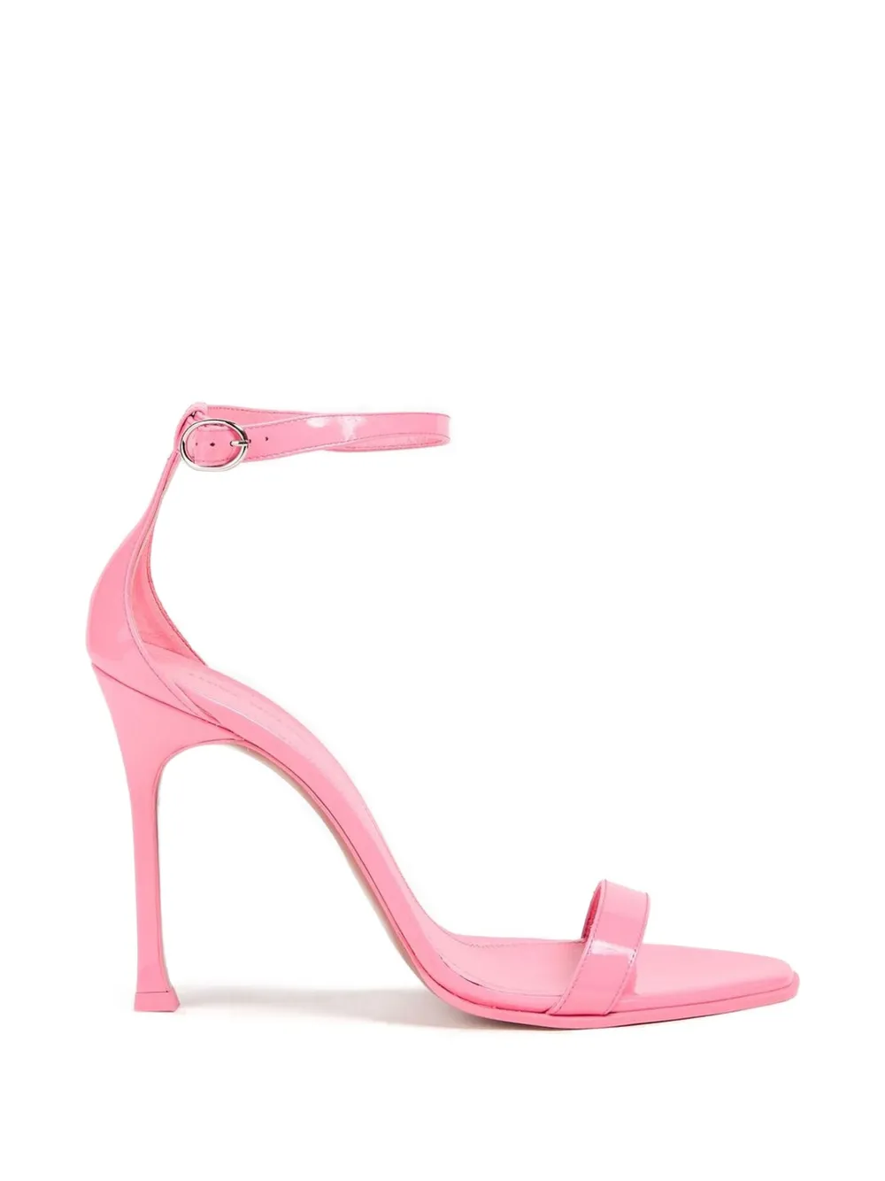 Amina Muaddi Kim patent-leather sandals Roze