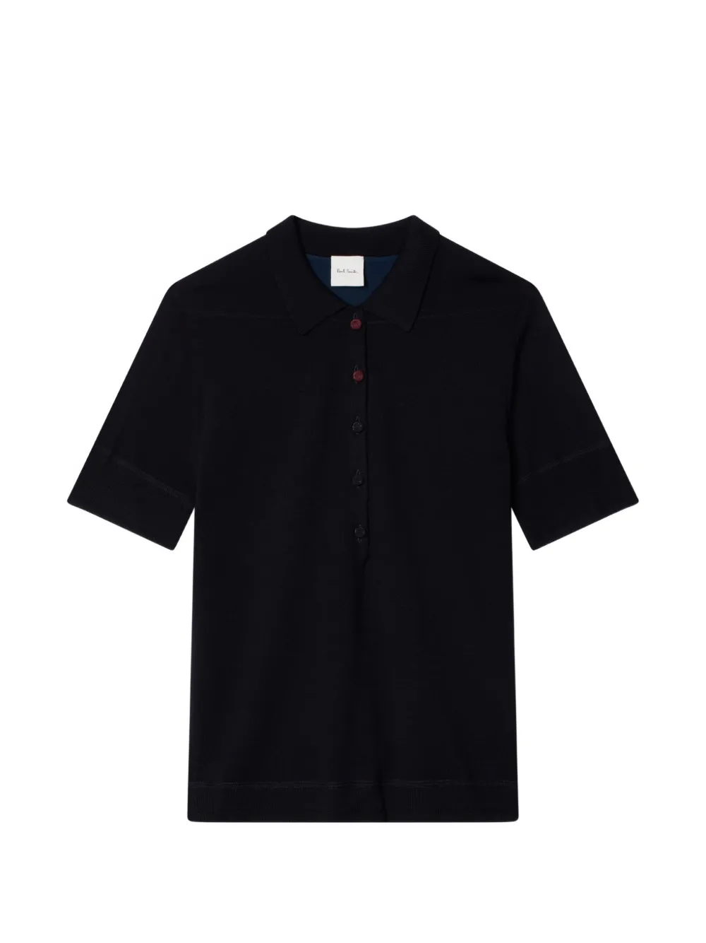 Paul Smith Merino Wool-blend Navy Blue Polo Shirt In ブルー