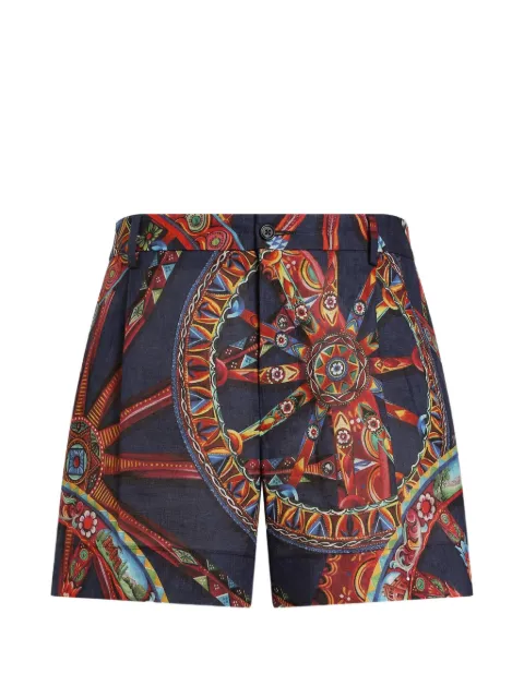 Dolce & Gabbana bermuda en lin à imprimé Carretto