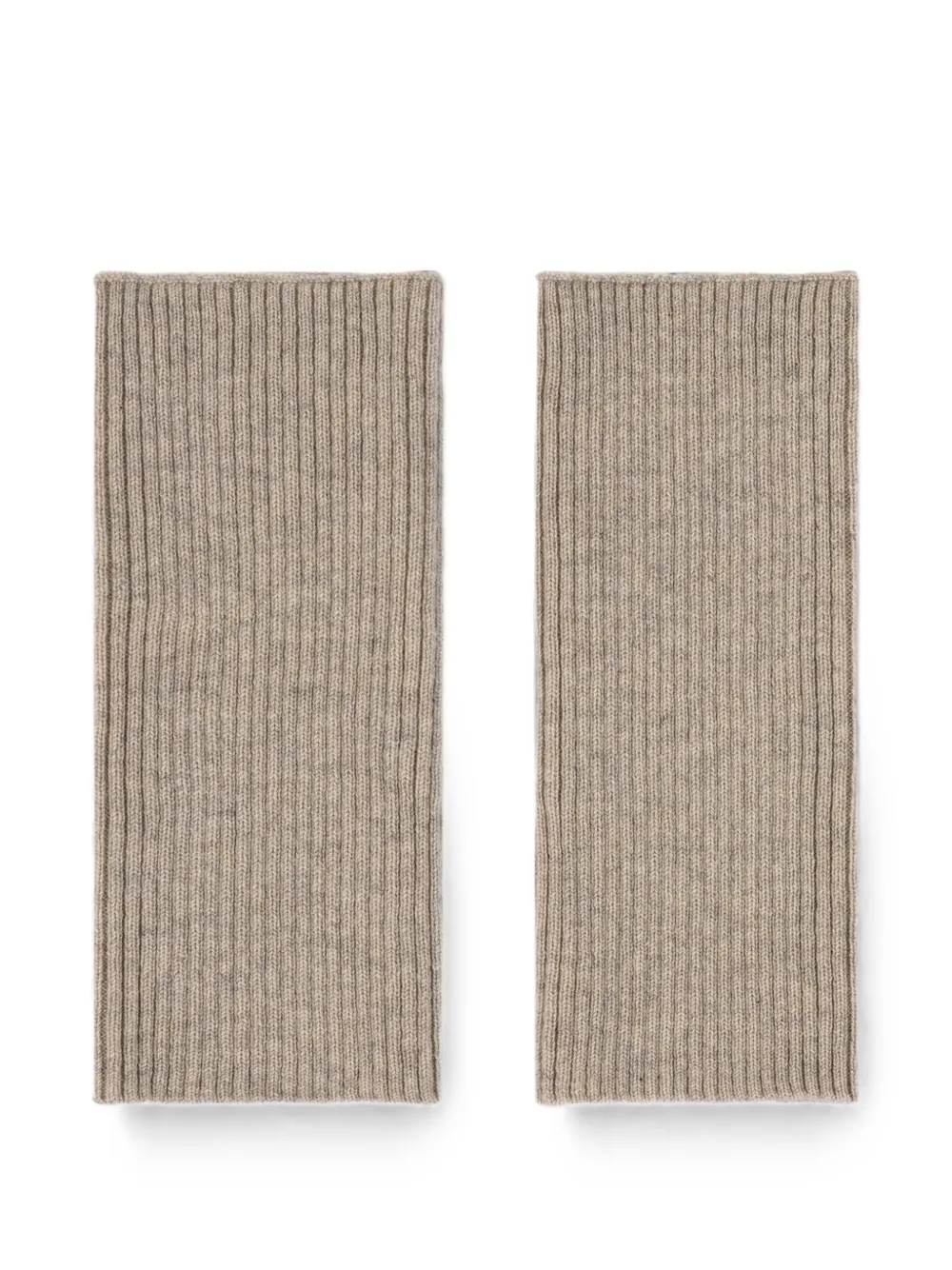 Bompard Ribbed Cashmere Mittens In Neutral