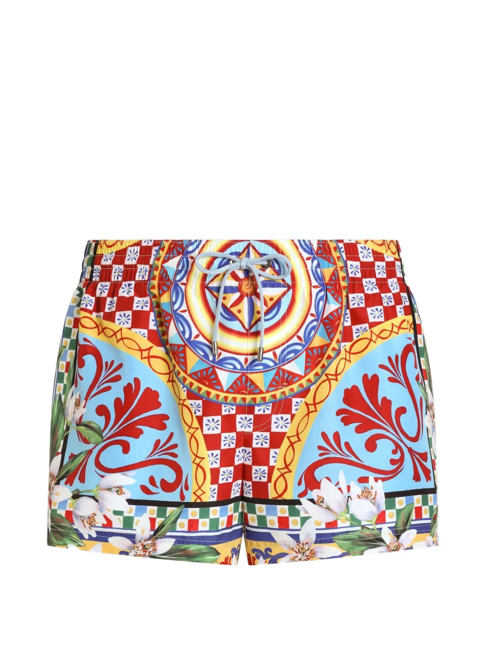 Dolce & Gabbana Carretto-print swim boxer shorts - Blu