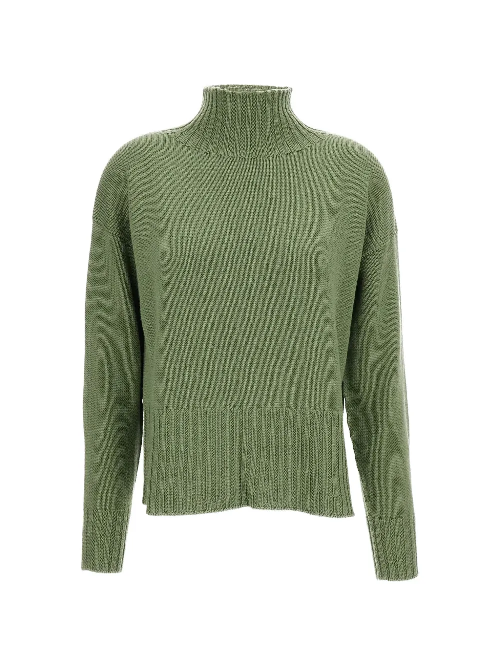 Drumohr high-neck ribbed-trim sweater - Verde