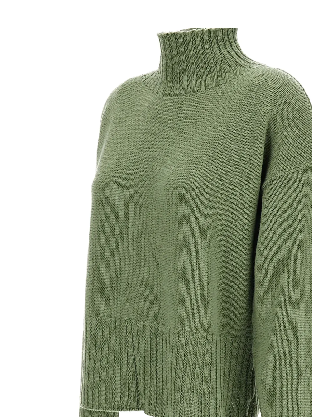 Drumohr Trui met hoge hals en geribbelde afwerking Groen