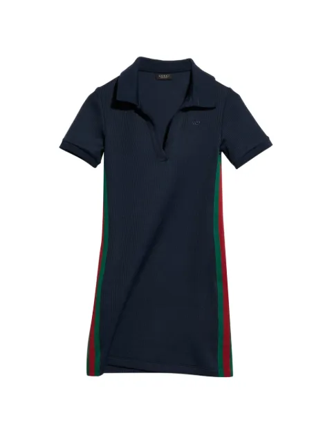 Gucci Geripptes Jerseykleid mit Web