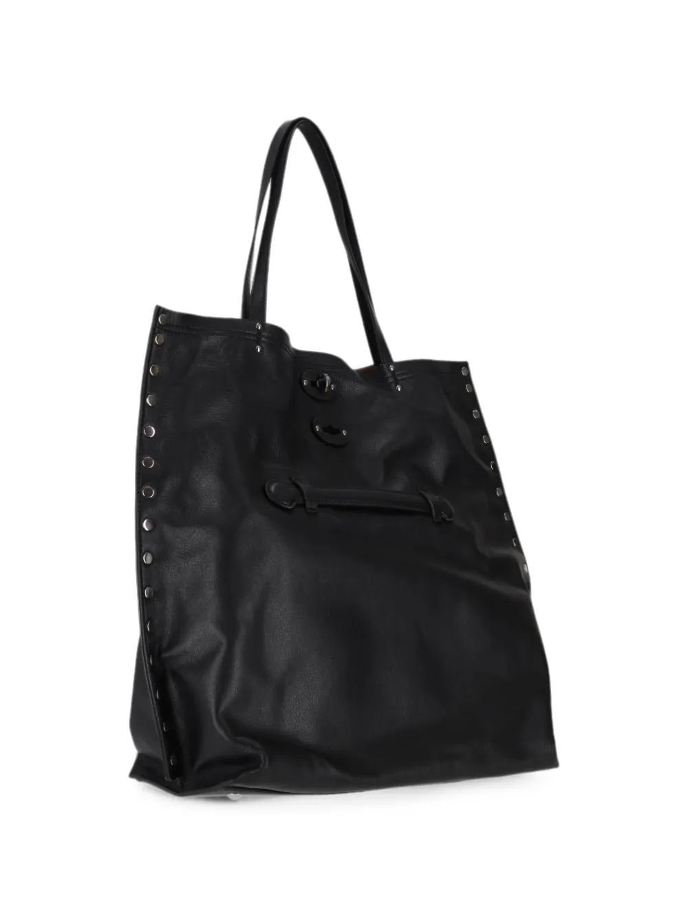 Zanellato Shopper verfraaid met studs Zwart