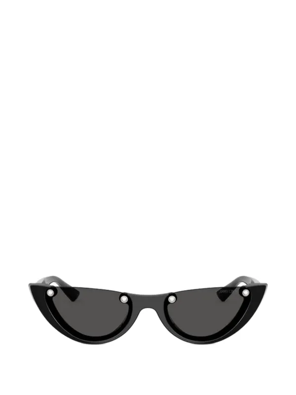 Jimmy Choo Beth Crystal-embellished Cat-eye Sunglasses in Black