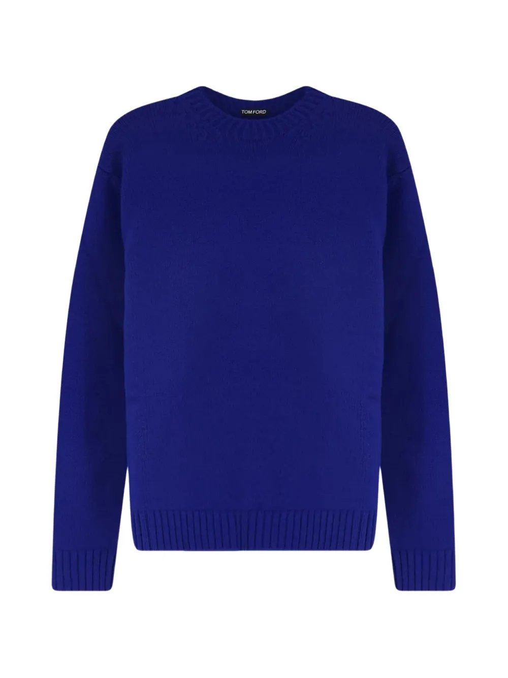 TOM FORD ribbed-trim crew-neck sweater - Blue