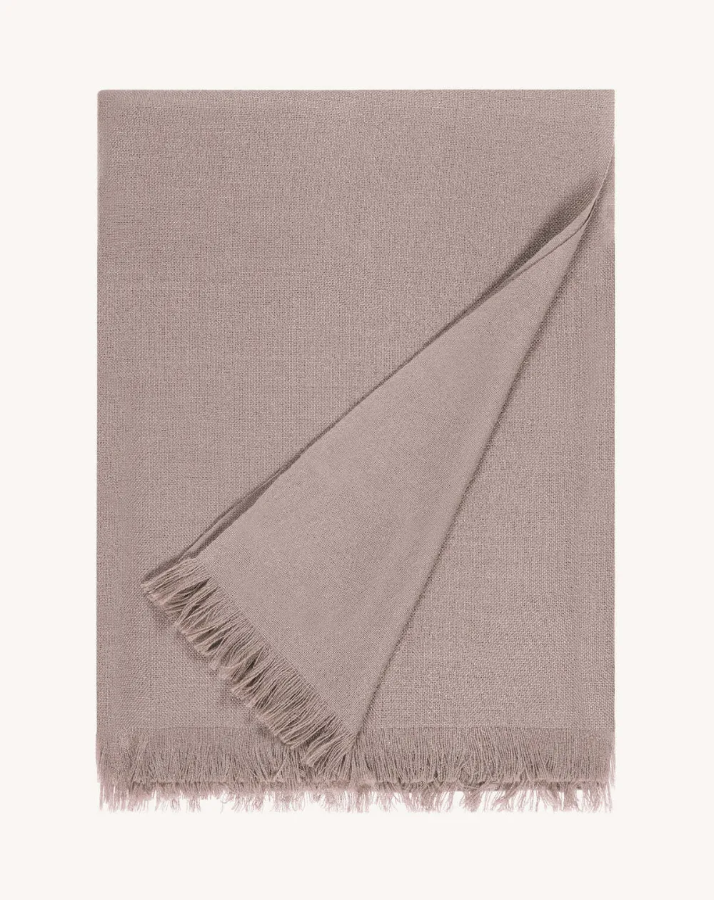 BOMPARD Kasjmier-voile sjaal met franje Beige