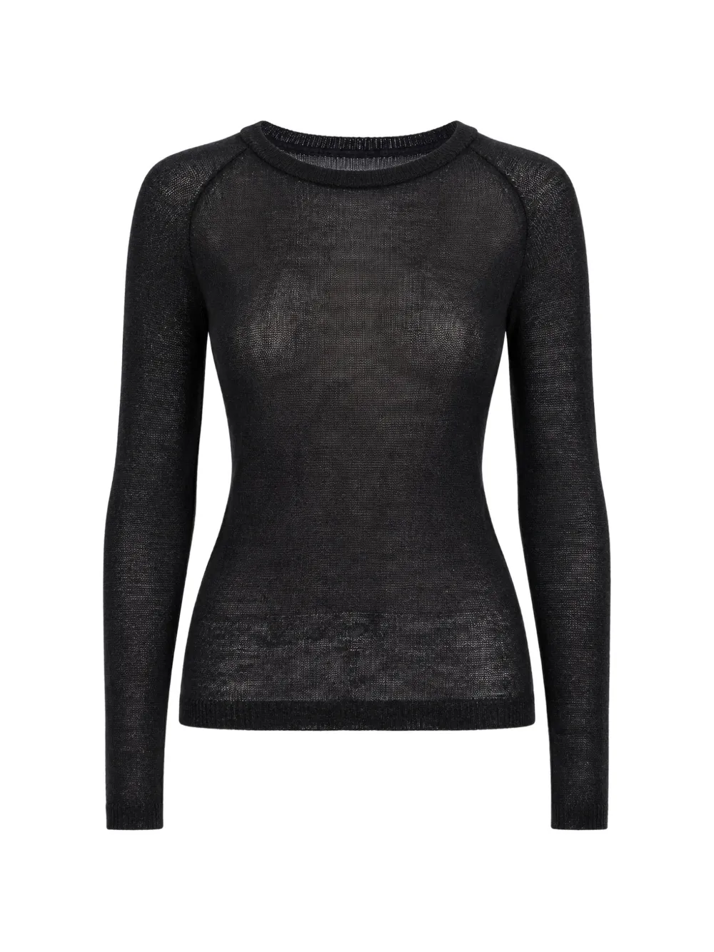Beyou Round-neck Raglan-sleeve Sweater In Black