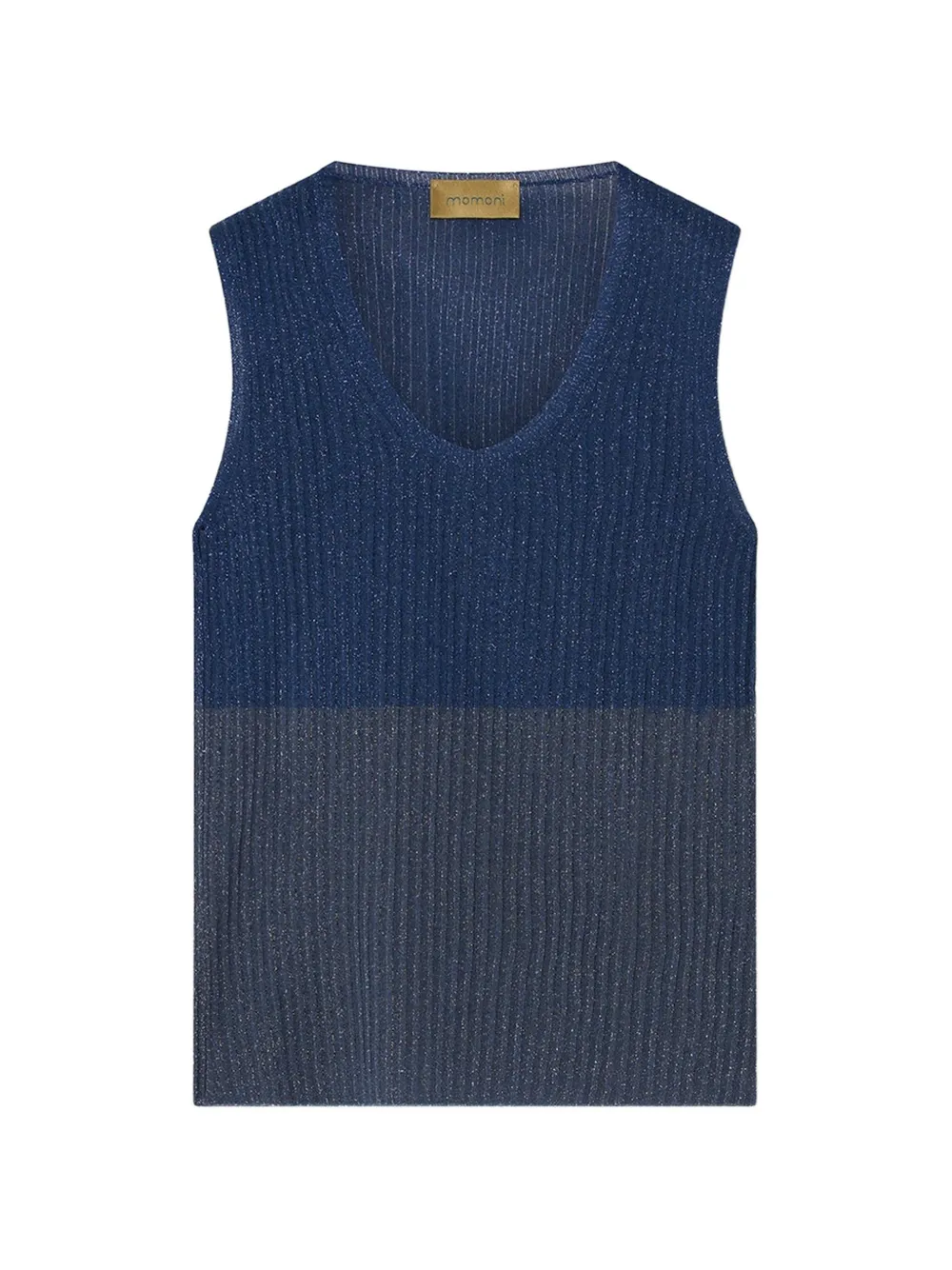 Momoní Blioa Ribbed-knit Top In Blue