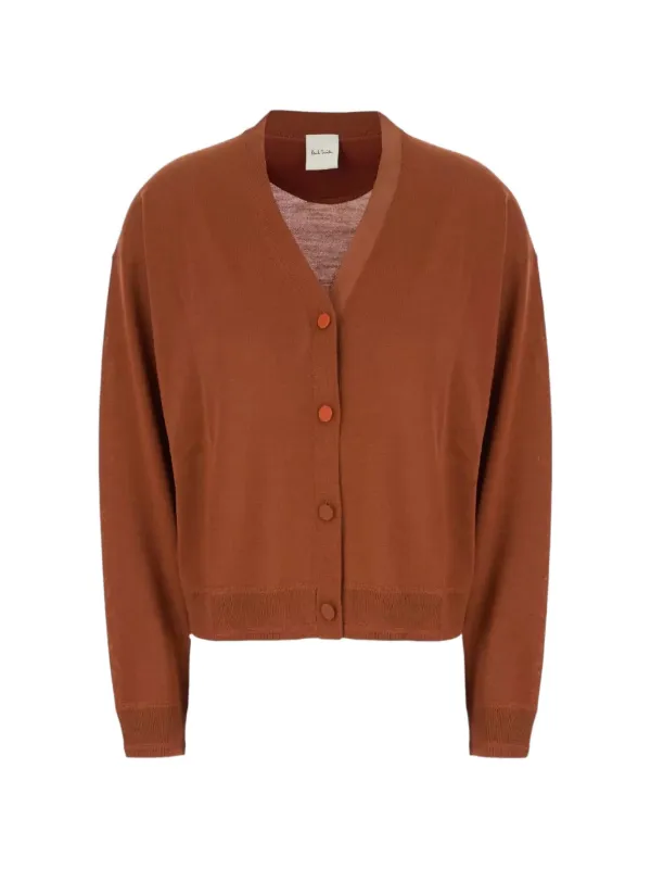 Paul Smith V-neck Button-up Cardigan in Brown