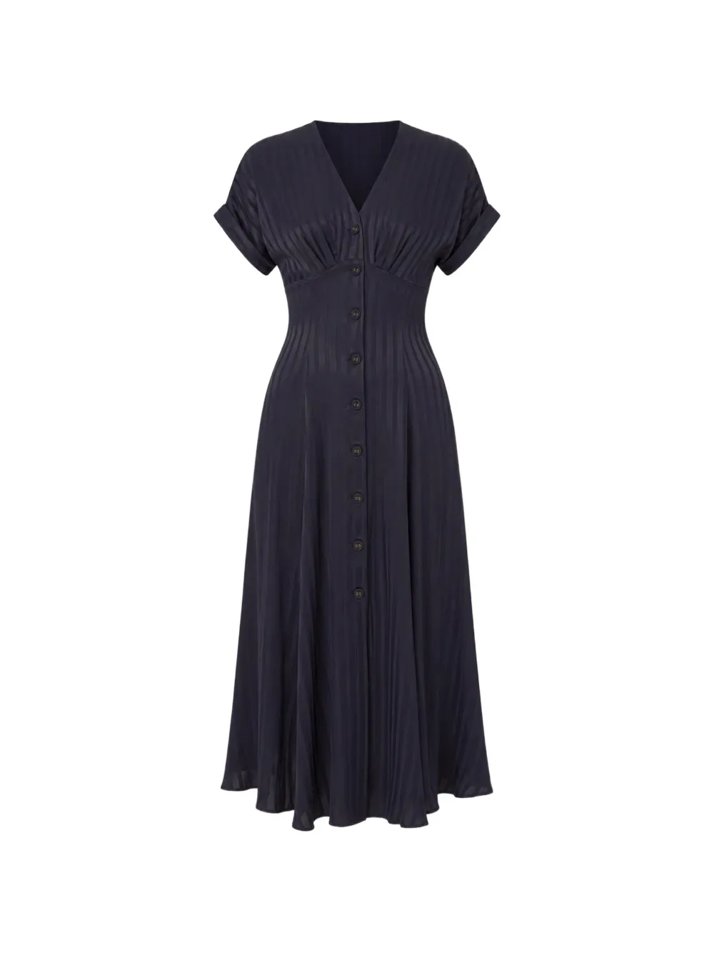 NISSA satin viscose midi dress - Blau