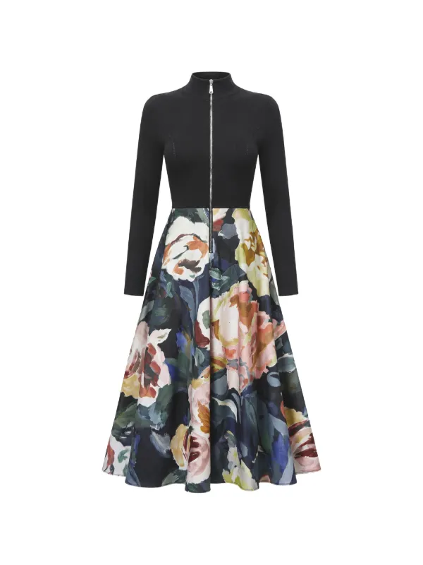 Ted Baker floral-print Ottoman Midi Dress | Black