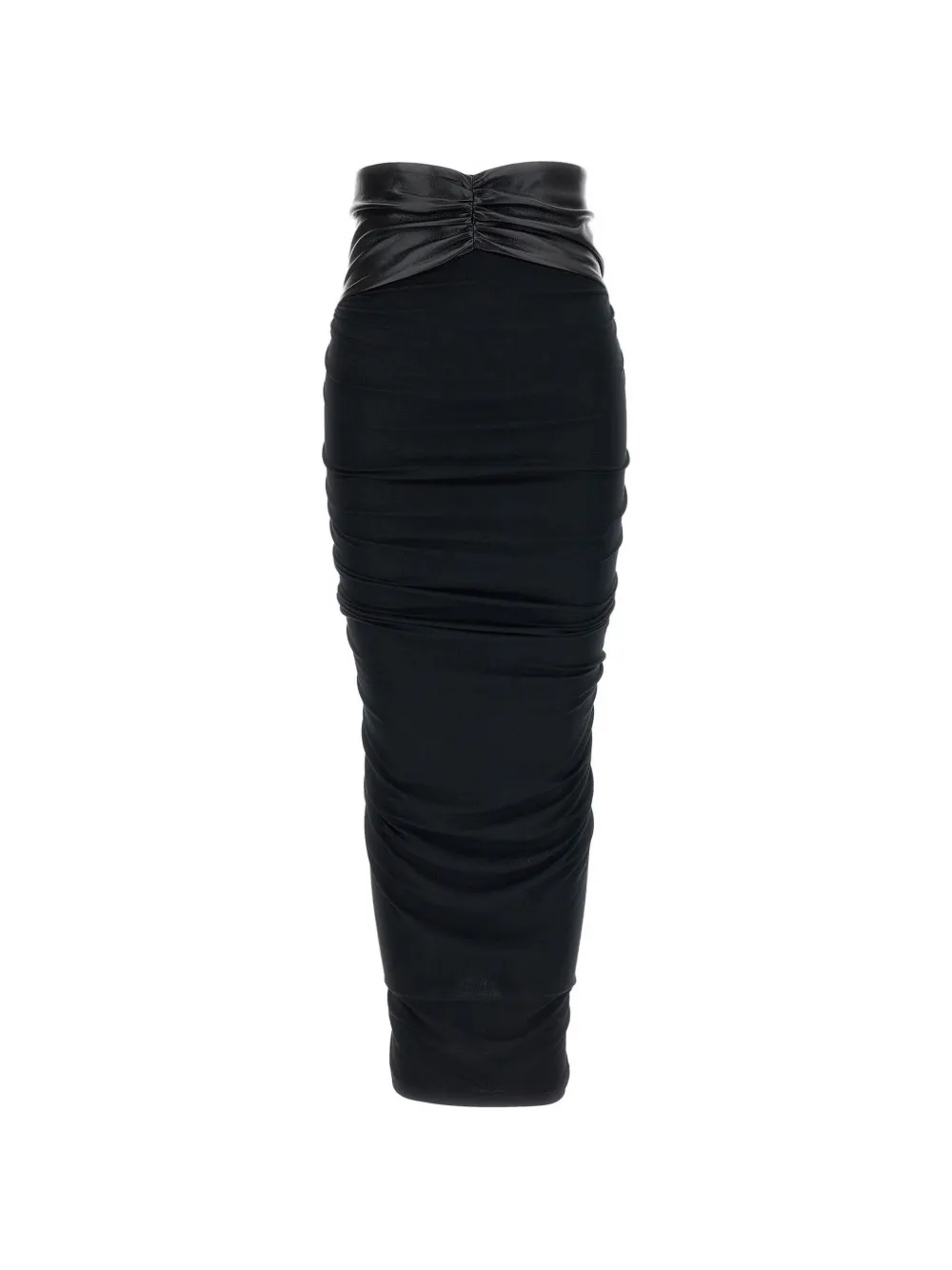 THE ANDAMANE ruched midi skirt - Black