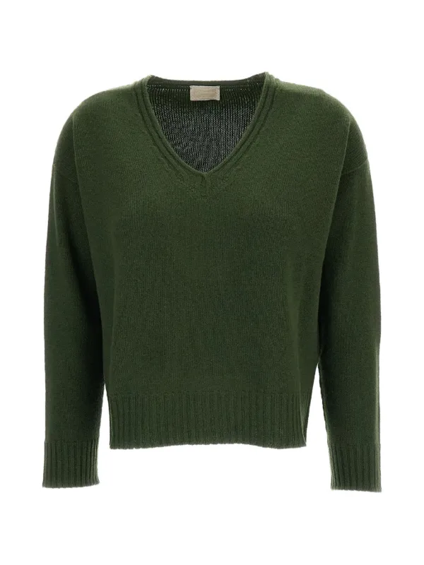 Drumohr V-neck Cashmere Sweater in Green