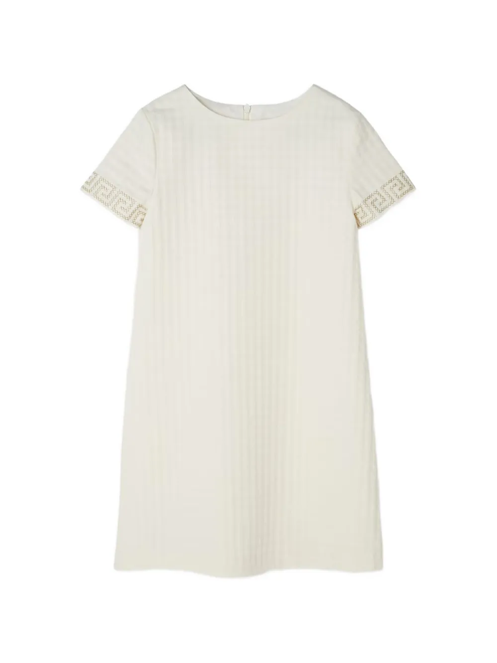 Versace Kids Greca-embroidered check-jacquard dress - Toni neutri