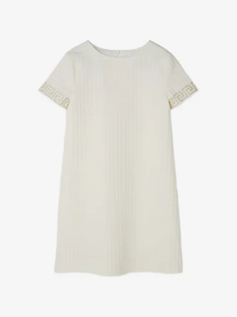 Versace Kids vestido a cuadros en jacquard con bordado Greca
