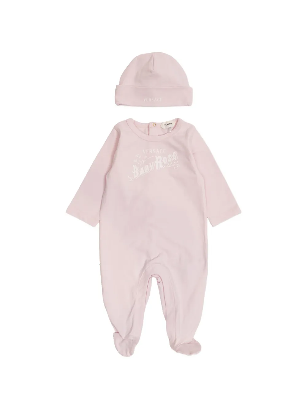 Versace Kids Baby Rose logo-print long-sleeve set - Rosa