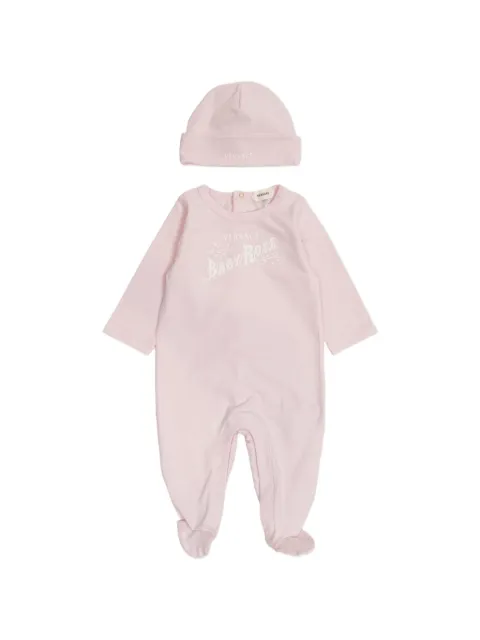 Versace Kids Baby Rose logo-print long-sleeve set