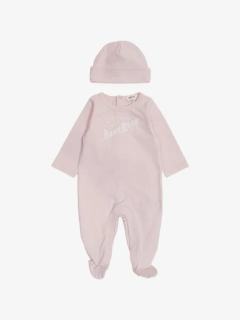 Versace Kids Baby Rose logo-print long-sleeve set