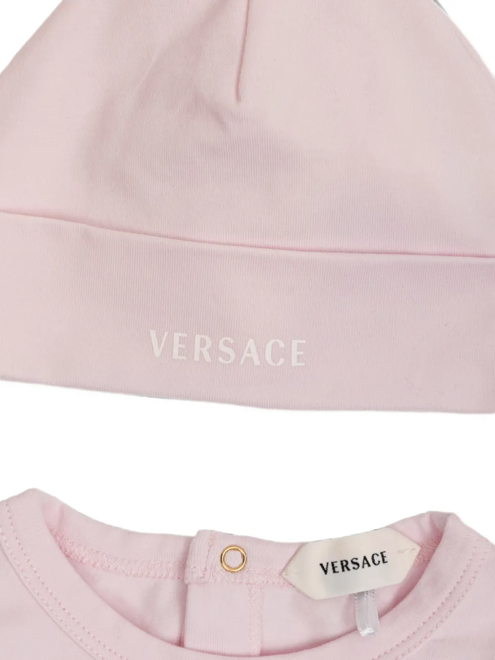 Versace Kids Baby Rose set met lange mouwen en logo-print Roze
