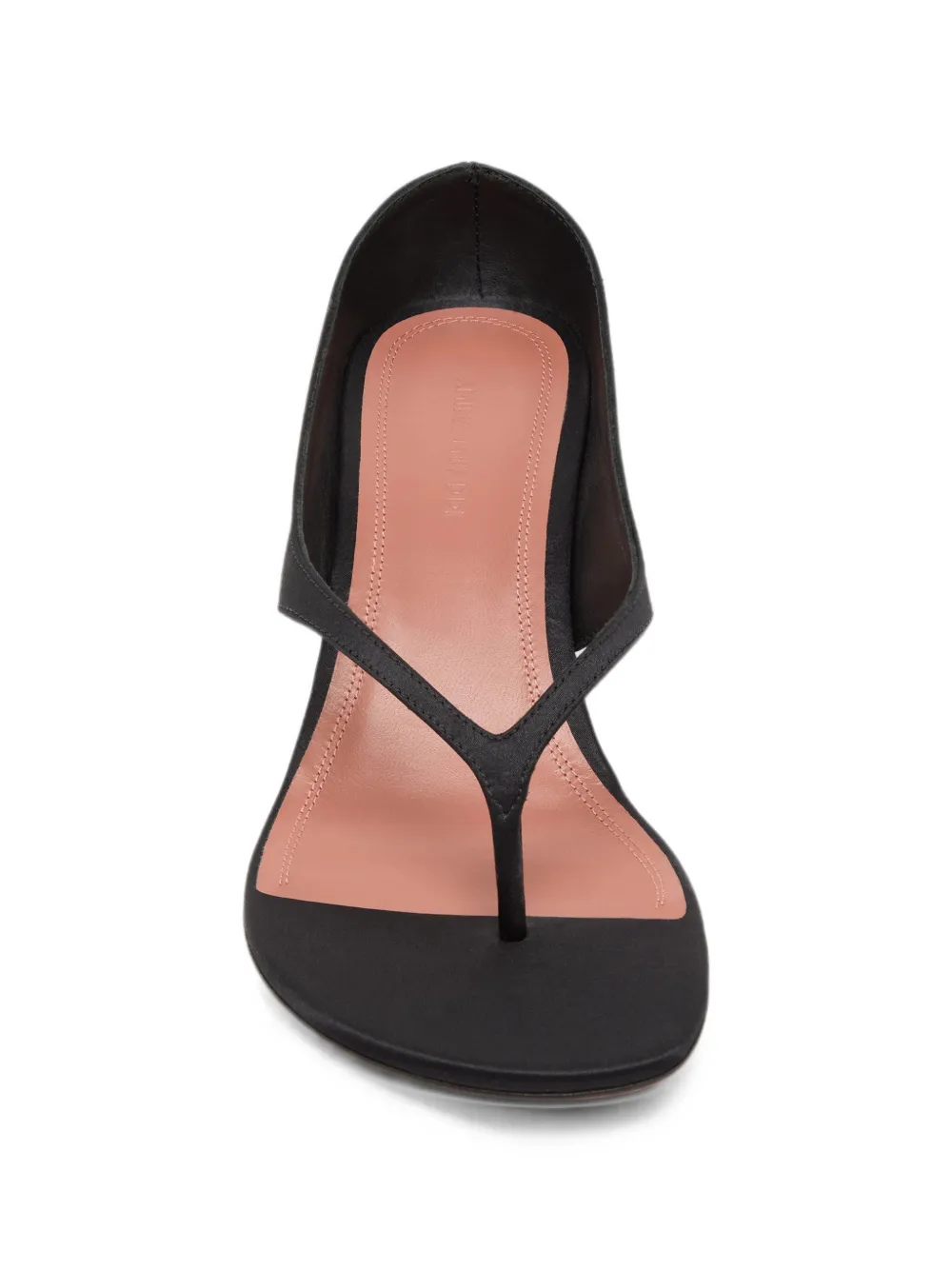 Amina Muaddi Alexandra thong slippers 60 black satin Zwart